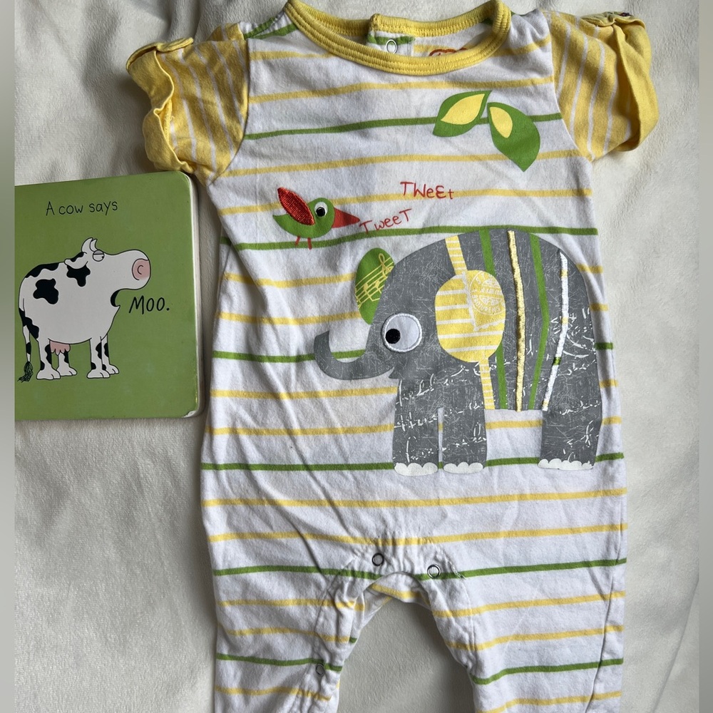 100% Cotton Unisex Elephant Print One Piece